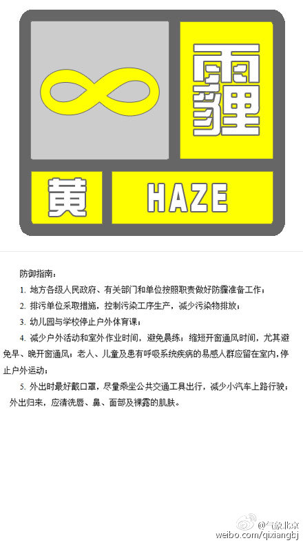 中新网3月16日电 据北京市气象局官方微博“气象北京”消息,北京气象台3月16日14时15分发布霾黄色预警信号,预计16日下午至夜间,北京大部分地区有中度到重度霾,能见度较差。
