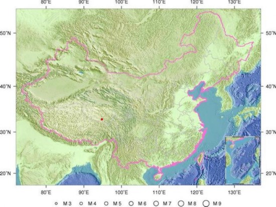 3月22日19时14分青海省玉树藏族自治州杂多县发生3.0级地震